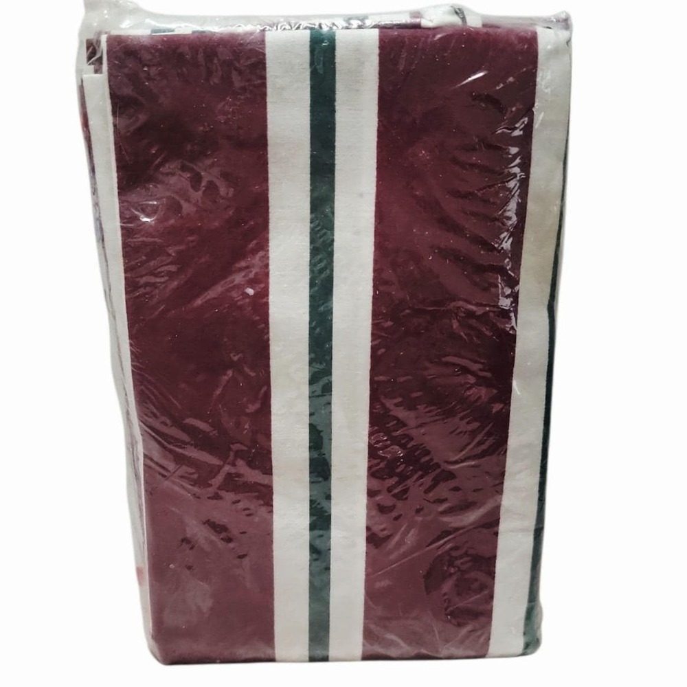 Vintage WestPoint Stevens No-Iron Pillowcase Burgundy Green Stripe Sealed